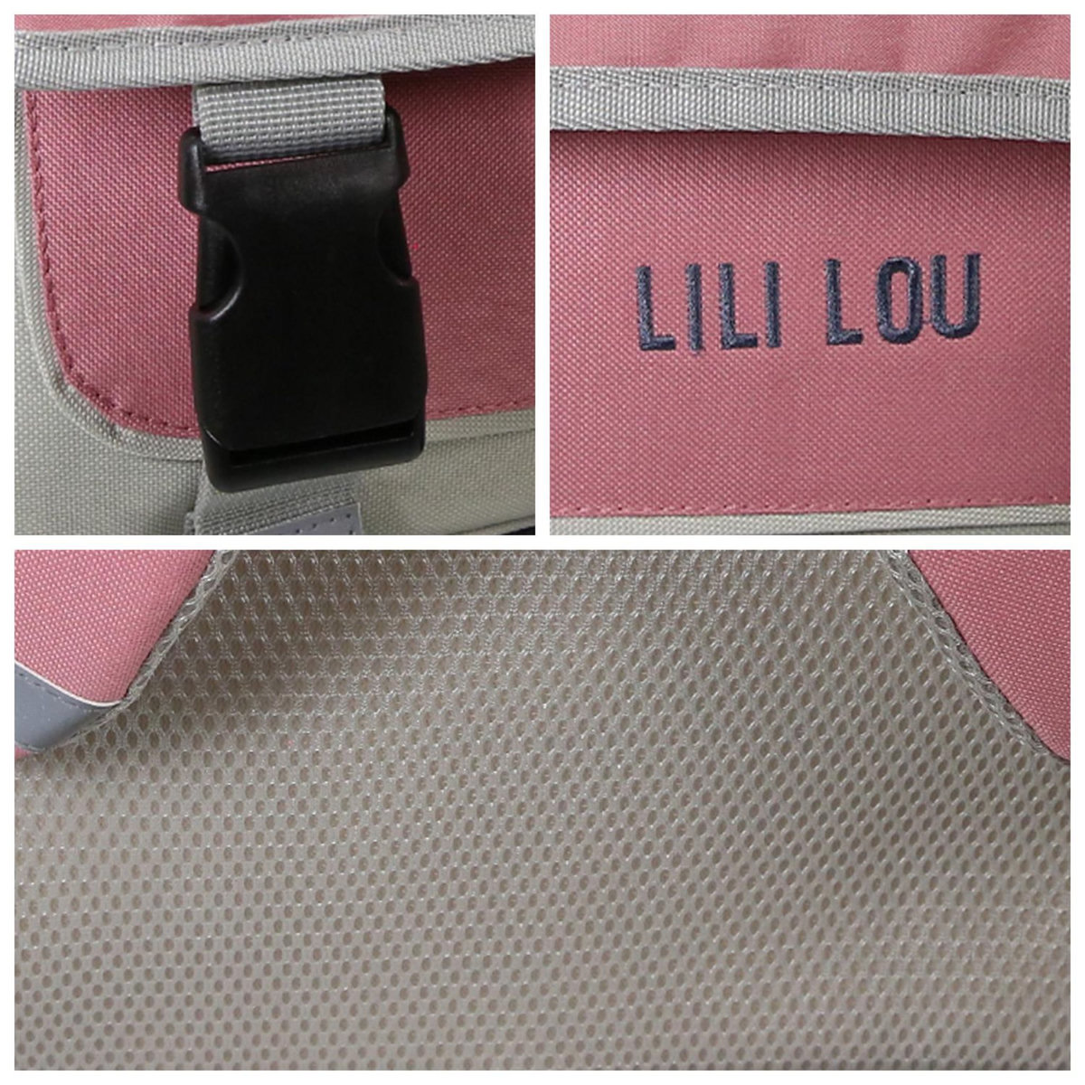 Bagtrotter Cartable Scolaire Primaire 38cm Lili Lou gris et rose  2 Compartiments - Bagtrotter