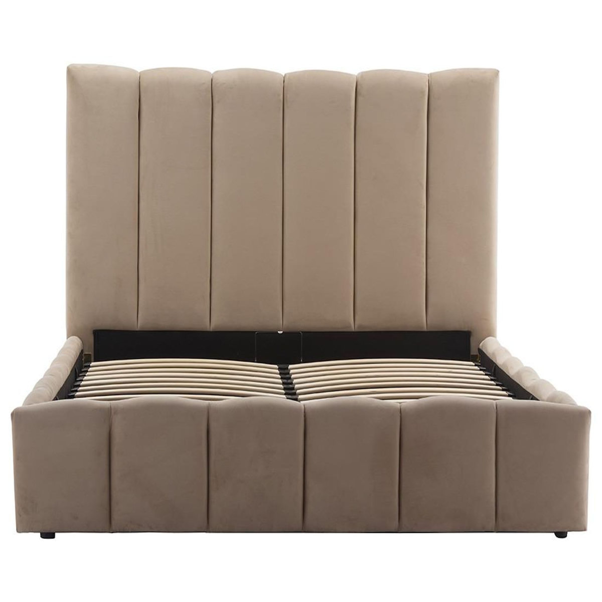 BEST MOBILIER Mermaid - lit coffre - 160x200 cm - en velours - sommier inclus