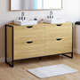 Voir la diapositive 2 : ID MARKET Meuble double vasque salle de bain DETROIT 4 tiroirs design industriel