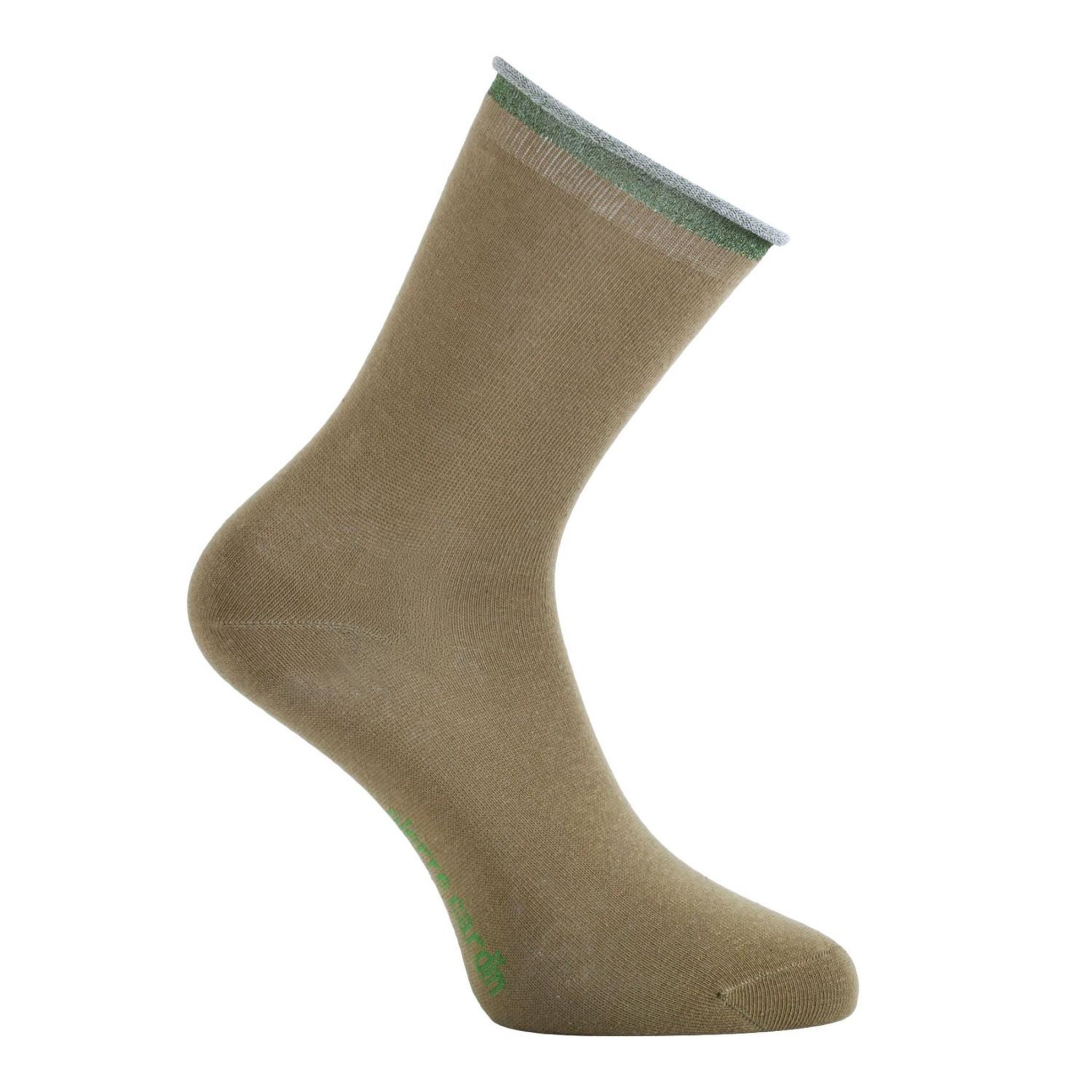 Voir la diapositive 5 : PIERRE CARDIN 6 paires de chaussettes chinées et fil lurex femme hand made silver