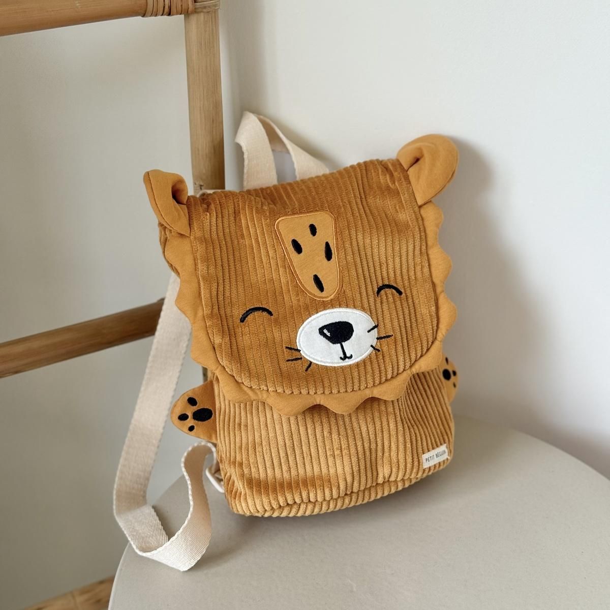 Petit Béguin Sac à dos enfant en velours côtelé Charly