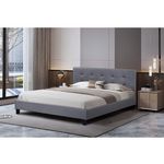 Habitat et Jardin Lit double en pvc  Julia  - 140 x 190 cm - Gris