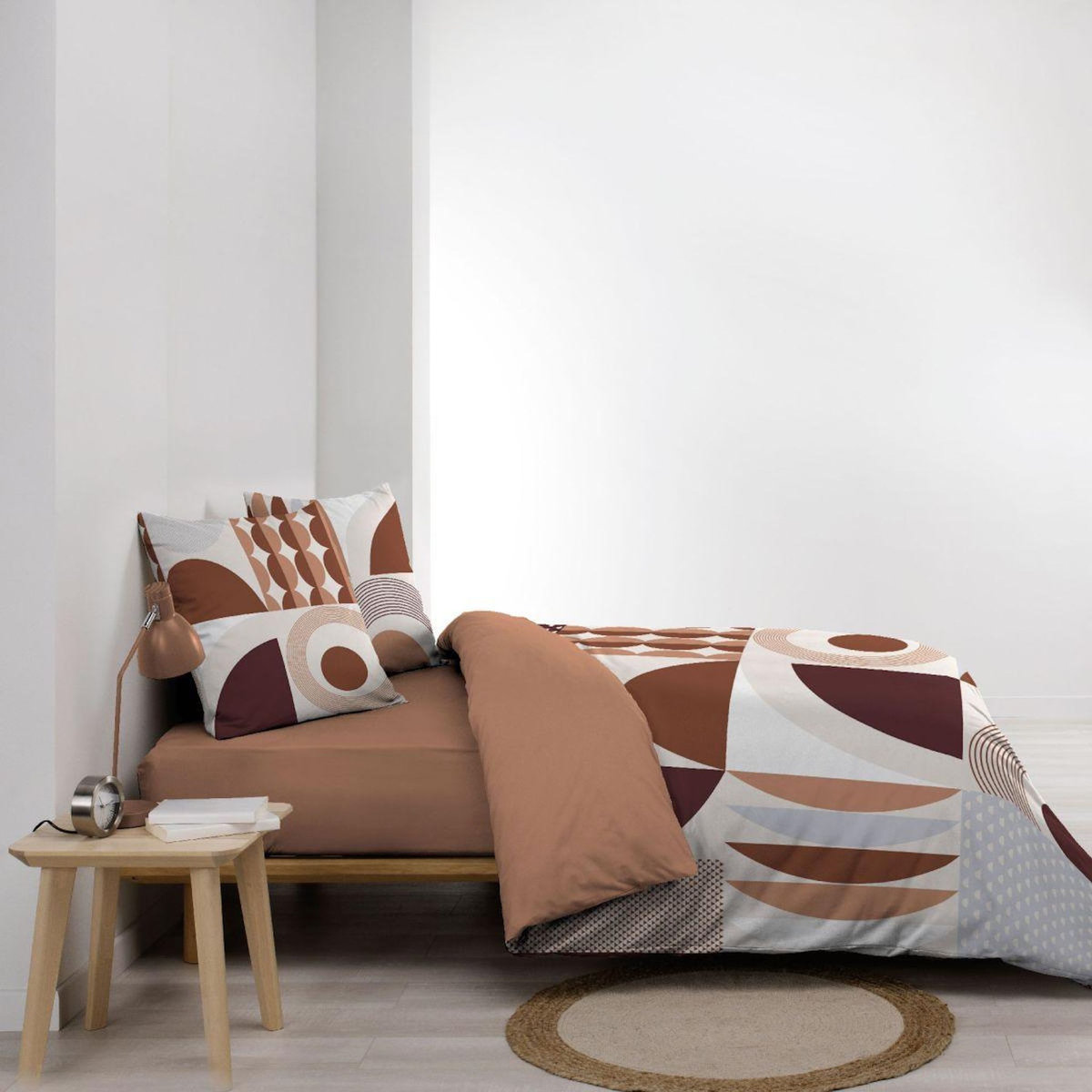 Paris Prix Parure de Lit 3 Pièces  Gemma  240x220cm Terracotta