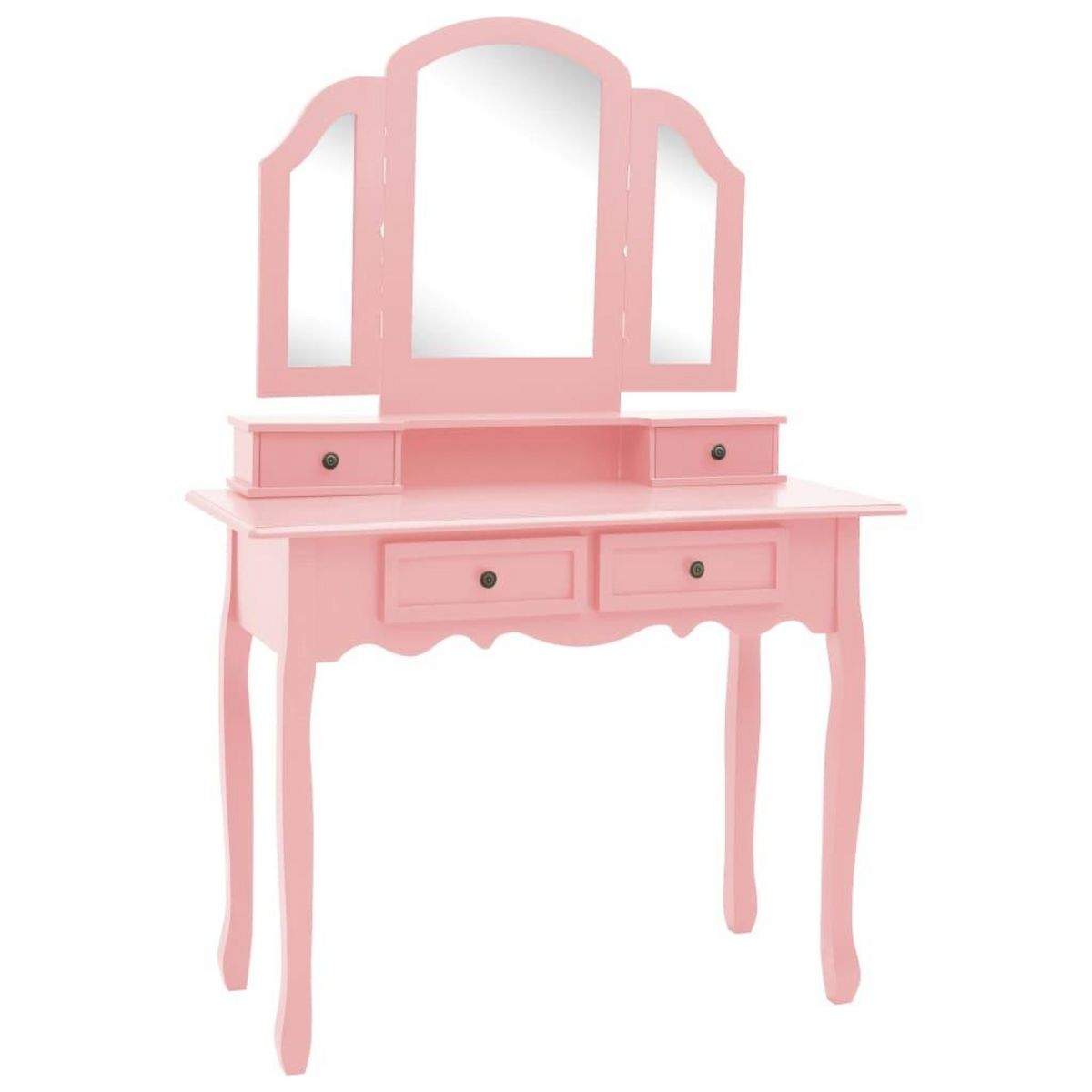 VIDAXL Ensemble de coiffeuse et tabouret Rose 100x40x146 cm Paulownia