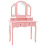 Voir la diapositive 2 : VIDAXL Ensemble de coiffeuse et tabouret Rose 100x40x146 cm Paulownia