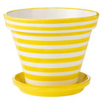 Paris Prix Pot Avec Soucoupe en Céramique  Granada Rayure  50cm Jaune