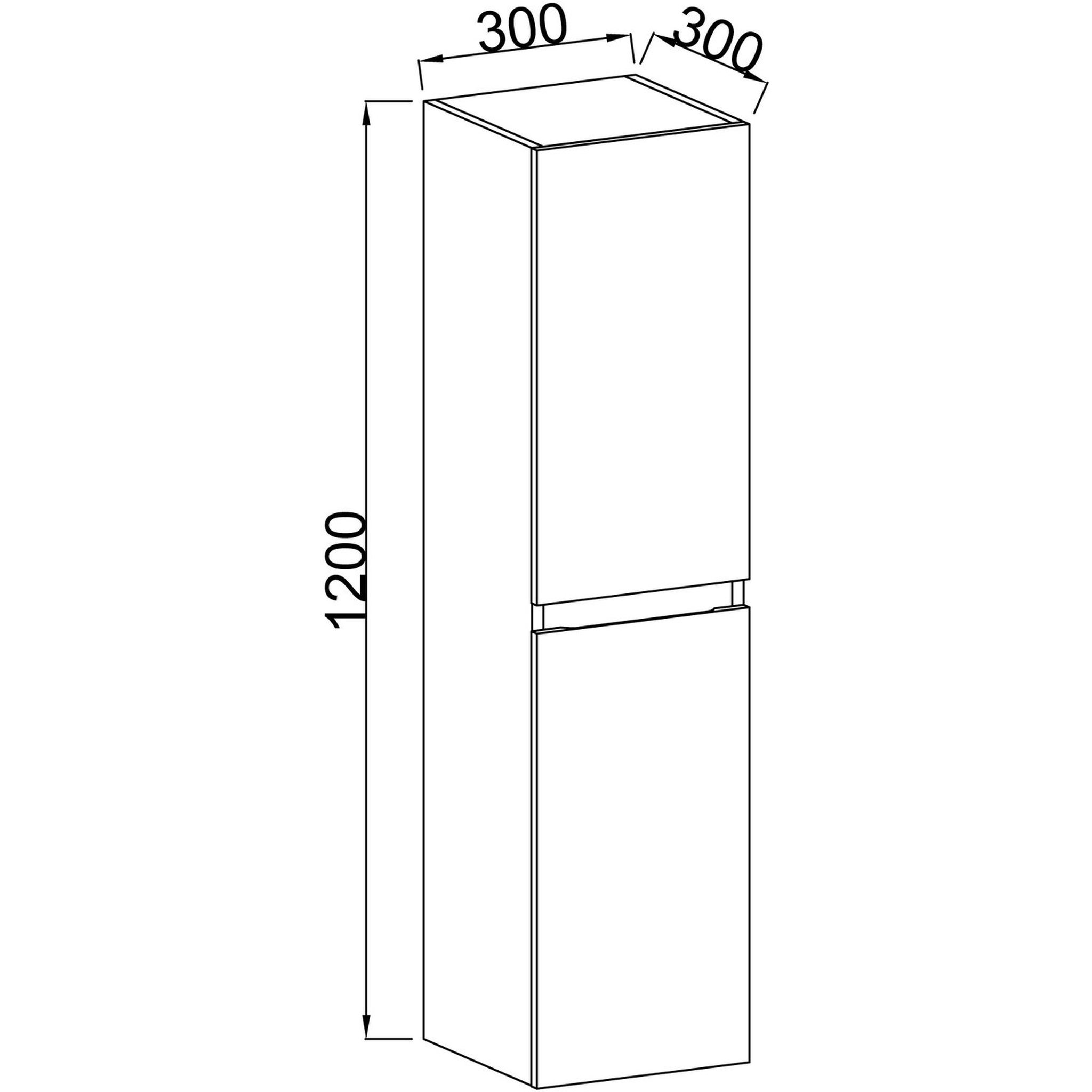 Voir la diapositive 4 : Colonne de salle de bain à suspendre 2 portes 1 L30 cm ODYSSEE