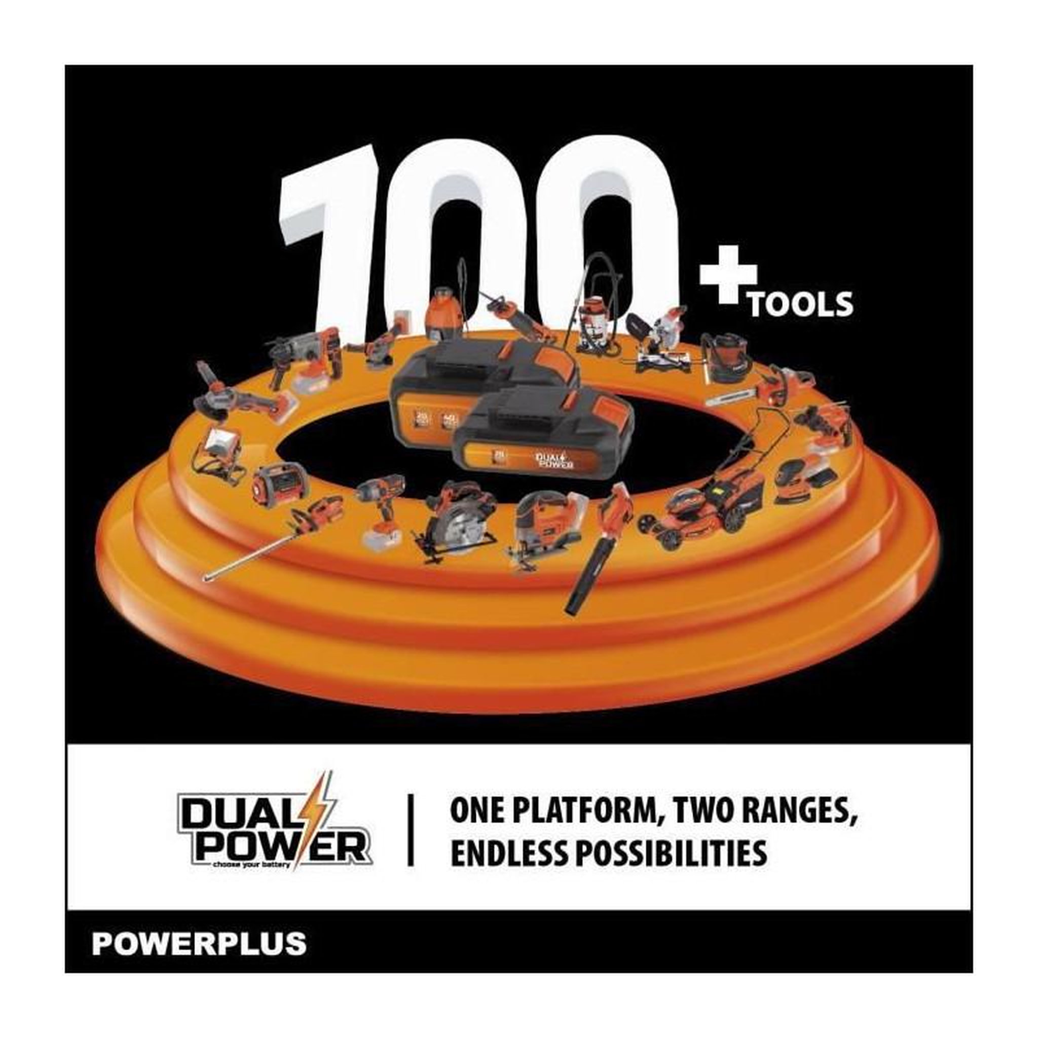 Voir la diapositive 3 : DUAL POWER Taille-haies sur perche a batterie 40V Dual Power POWDPG75380 - Lame 600 mm, écartement 20 mm - Livré sans batterie ni chargeu