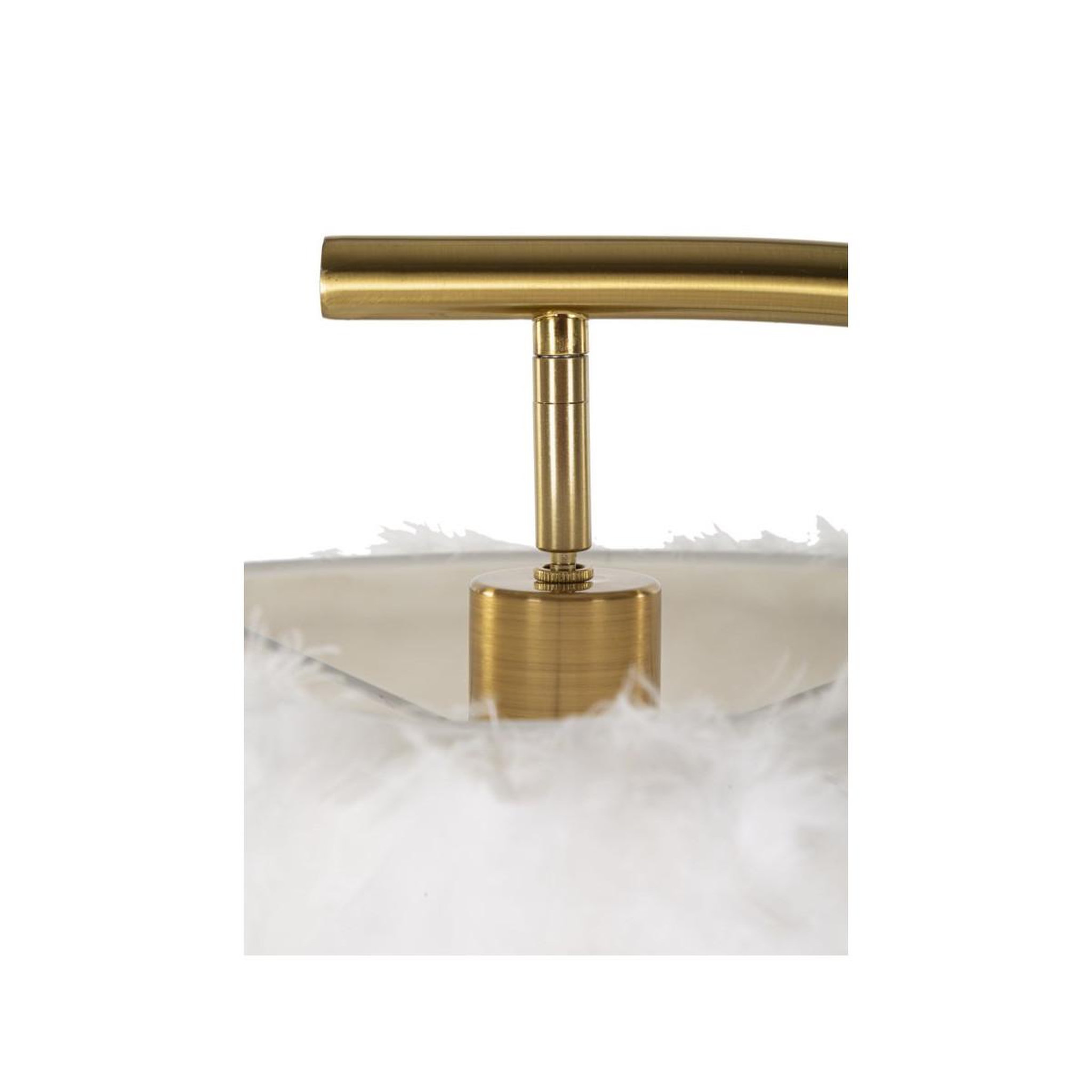 Voir la diapositive 2 : Paris Prix Lampadaire imitation plume  semi arc  170cm or & blanc