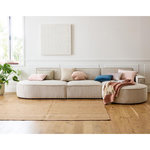 LISA DESIGN Spiaggia - canapé d'angle droit - forme arrondie - 5 places - en velours côtelé. Coloris disponibles : Bleu, Gris, Orange, Vert, Noir, Beige