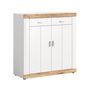 Voir la diapositive 1 : BEST MOBILIER Coventry - buffet haut - blanc et effet bois - 101x104 cm