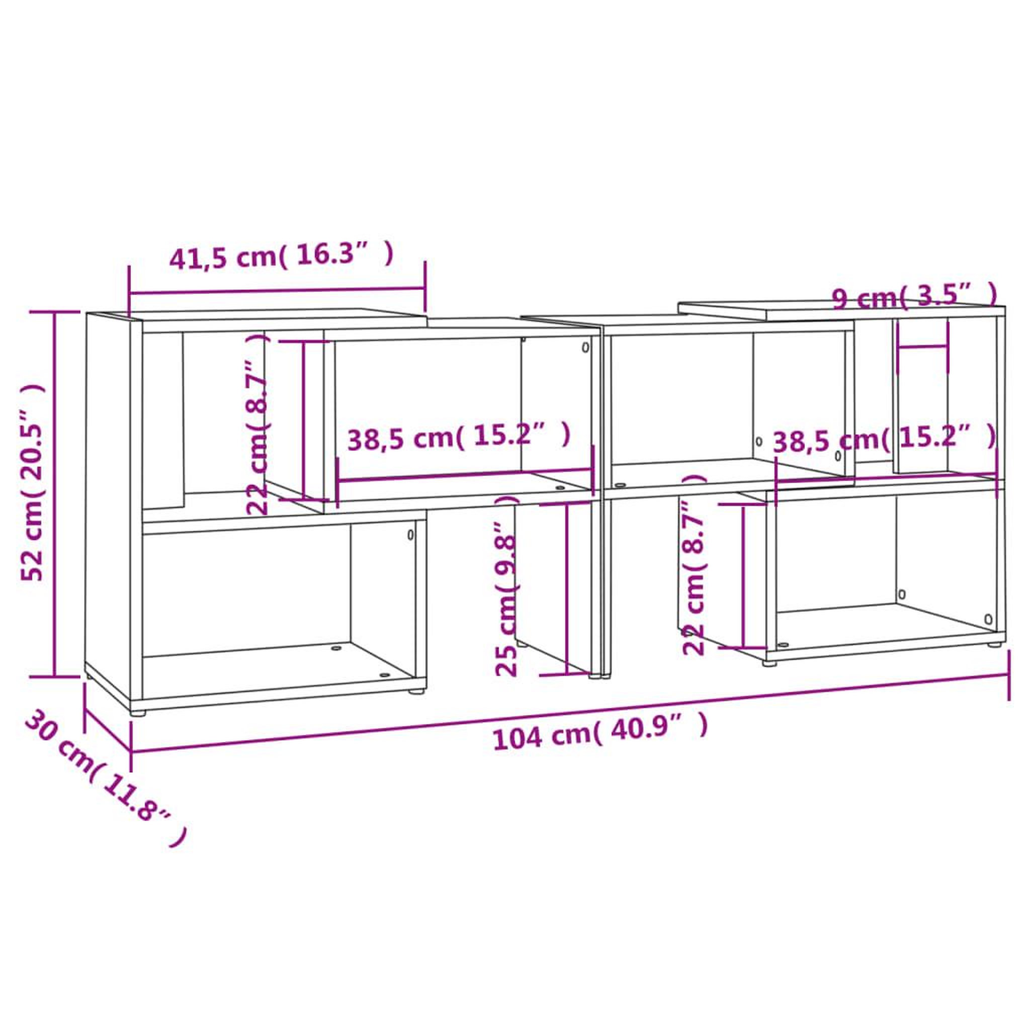 Voir la diapositive 6 : VIDAXL Meuble TV Gris brillant 104x30x52 cm Bois d'ingenierie
