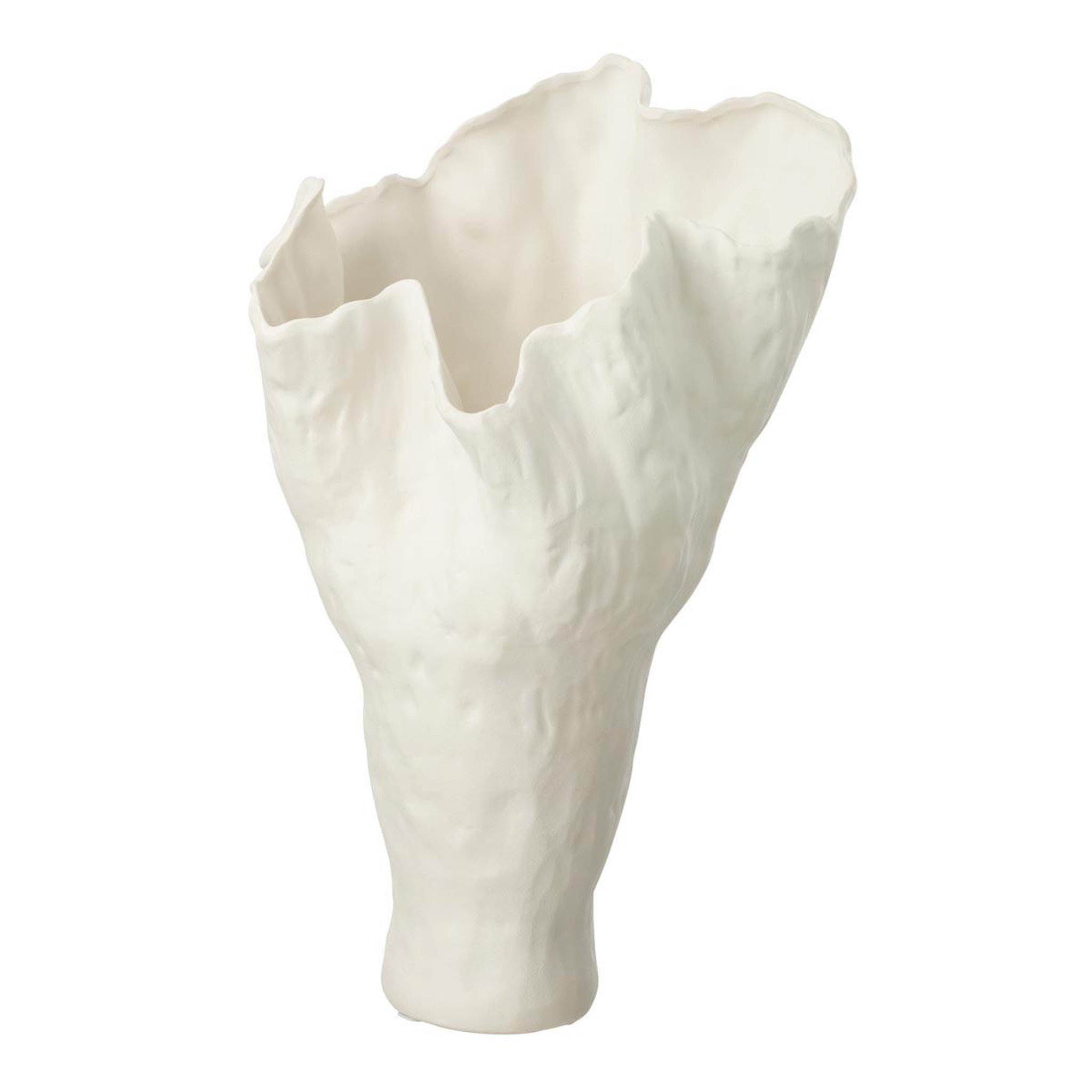 J-LINE Vase déco en céramique  corolla  55cm blanc