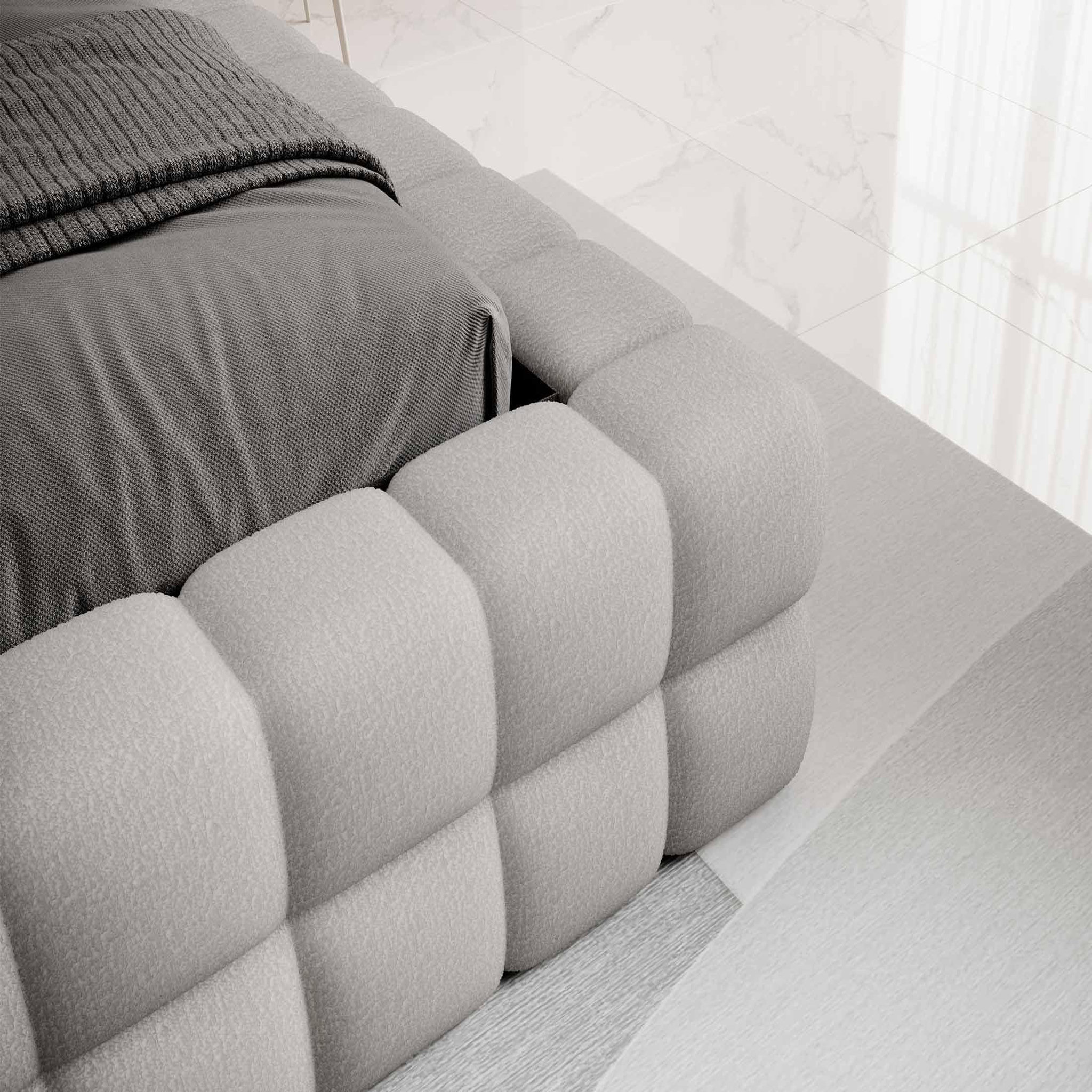 Voir la diapositive 4 : BEST MOBILIER Kingston - lit coffre - 180x200 - sommier inclus - en tissu bouclette