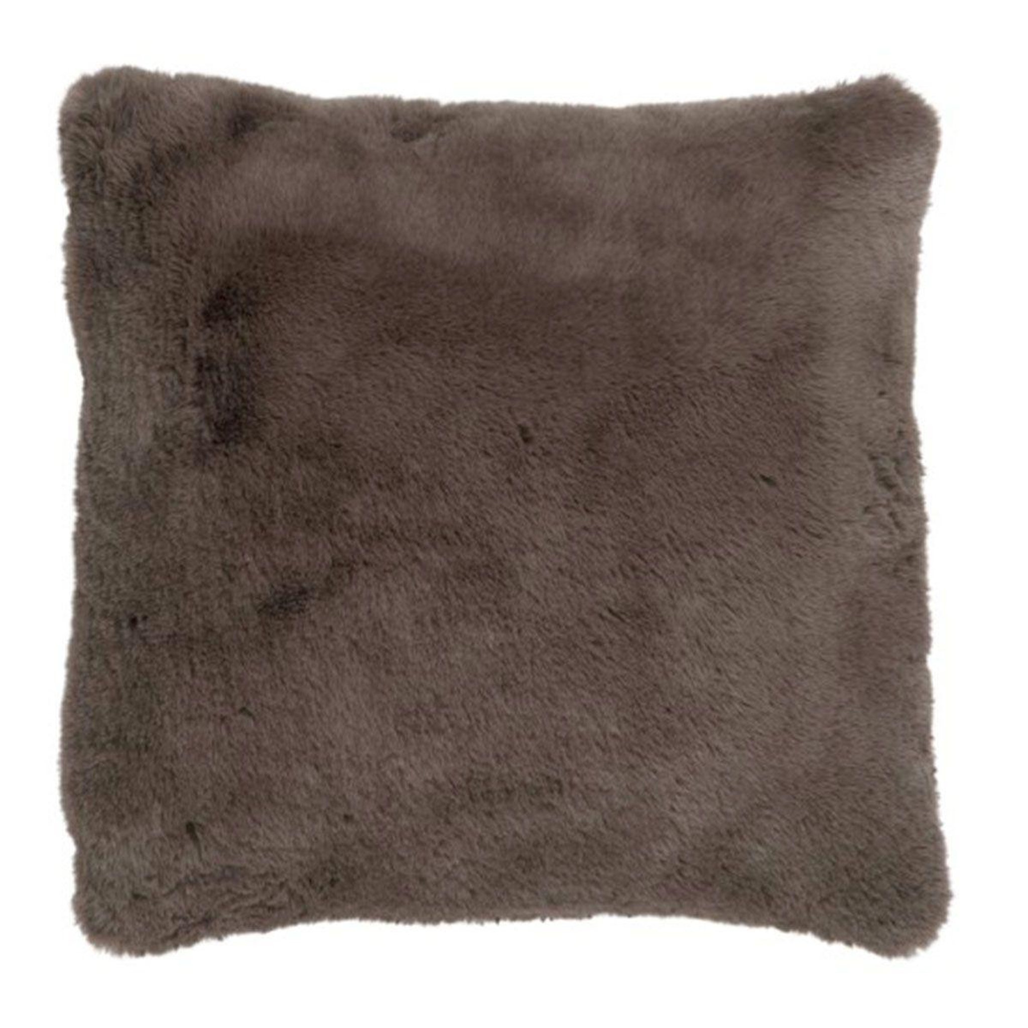 J-LINE Coussin imitation fourrure  cutie  45x45cm taupe