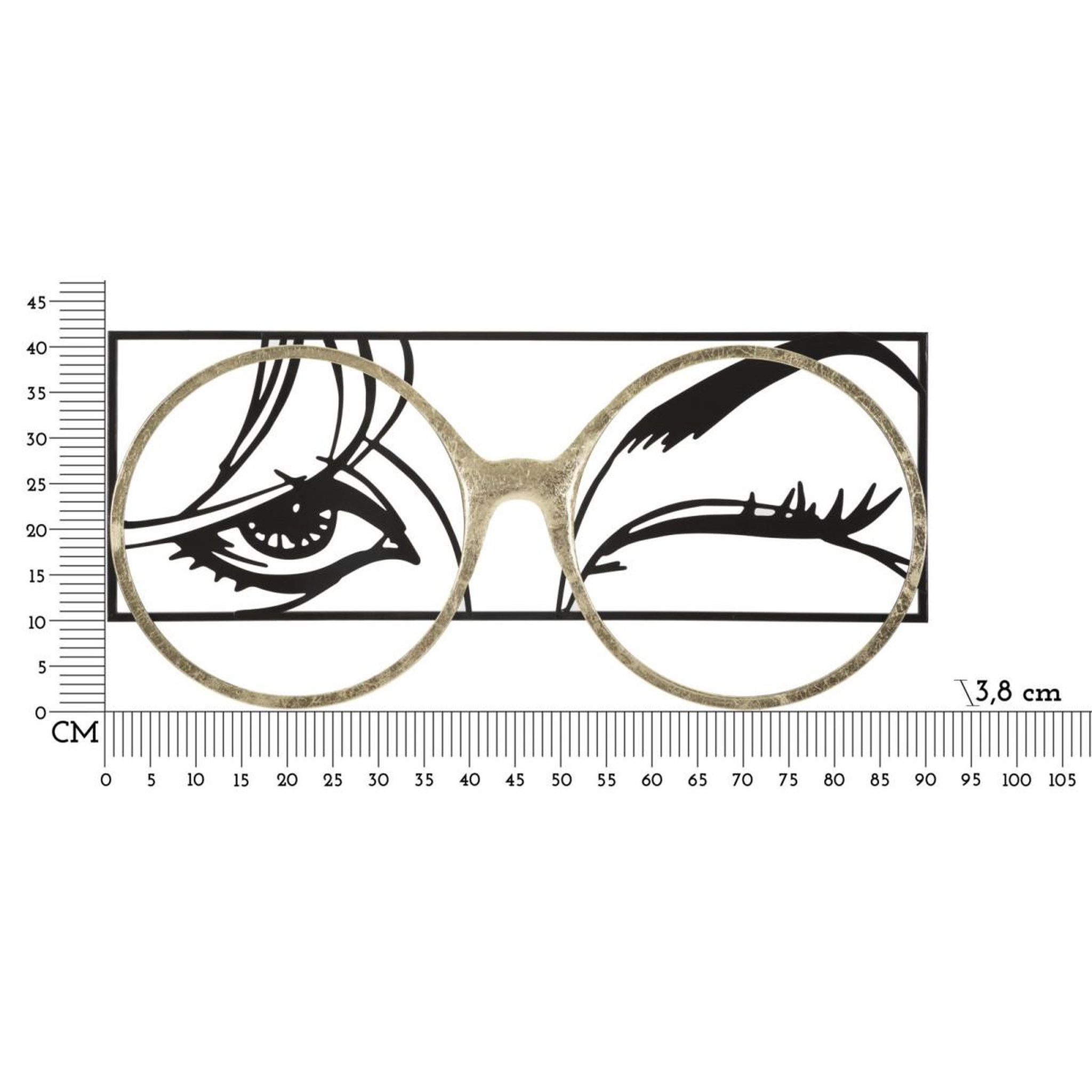 Voir la diapositive 6 : Paris Prix Décoration murale encadrée en métal  eyewear  89cm noir & or