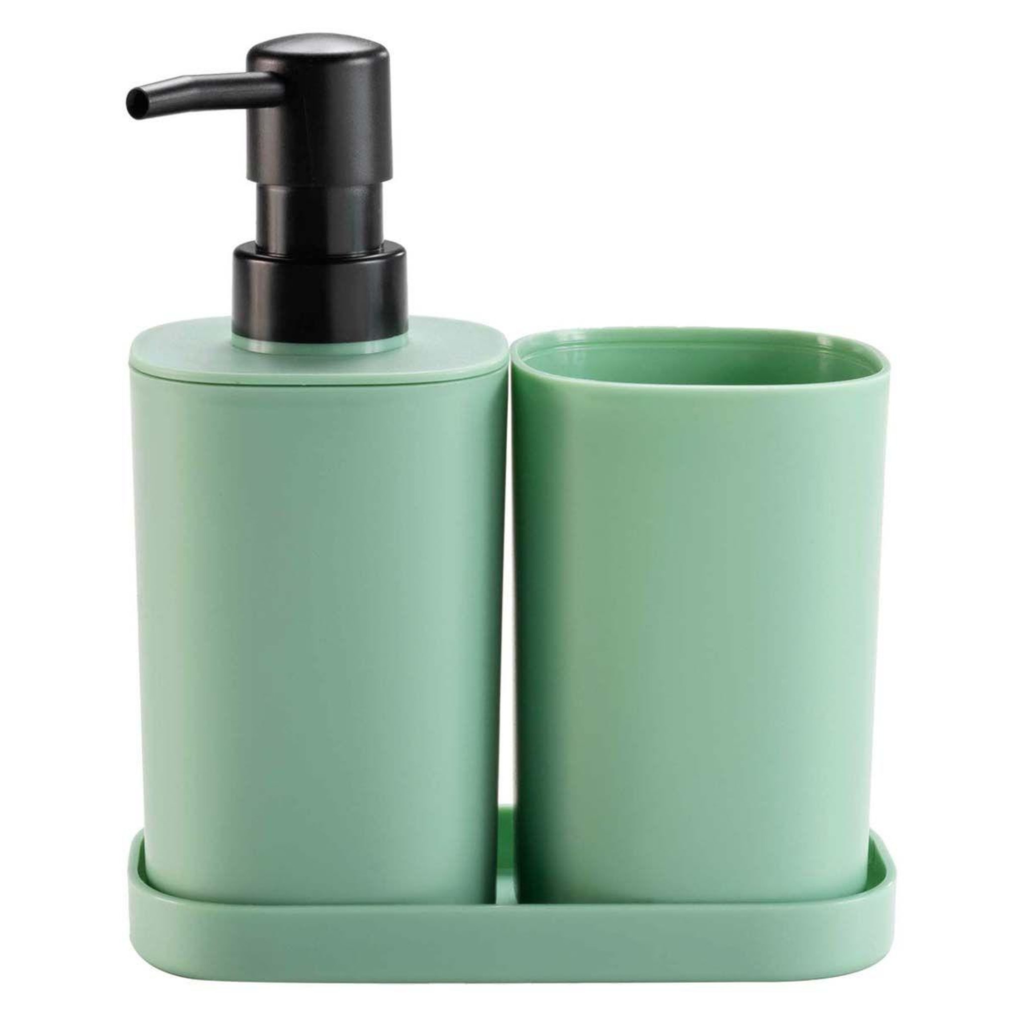 Douceur d'Intérieur Set de 3 accessoires salle de bain  vita  19cm sauge