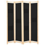 Voir la diapositive 1 : VIDAXL Cloison de separation 4 panneaux Noir 160x170x4 cm Tissu