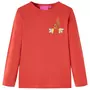 VIDAXL T-shirt enfants a manches longues rouge brule 104