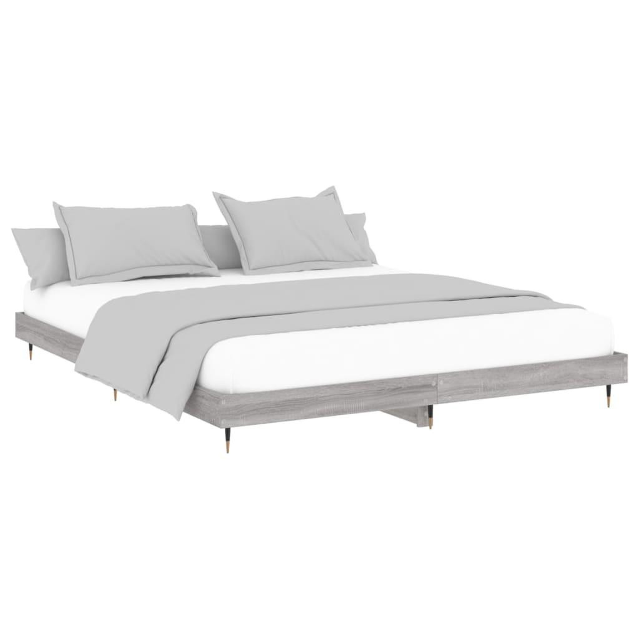 Voir la diapositive 4 : VIDAXL Cadre de lit sans matelas sonoma gris 160x200cm bois ingenierie