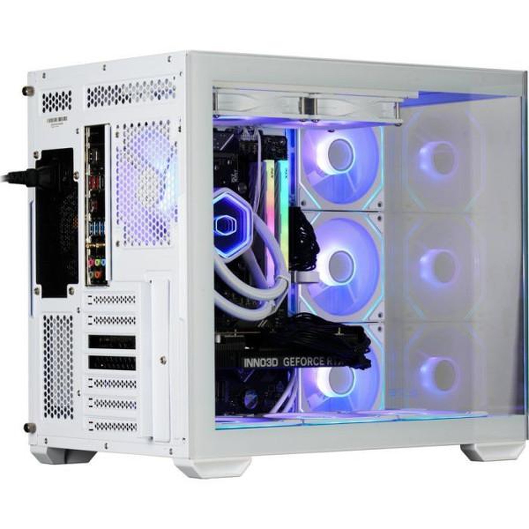 Voir la diapositive 4 : Cooler Master PC Gamer powered by COOLER MASTER - Sans Windows - AMD Ryzen 8700F - RTX 5060 Ti - RAM 32Go DDR5 - SSD 1To - Blanc