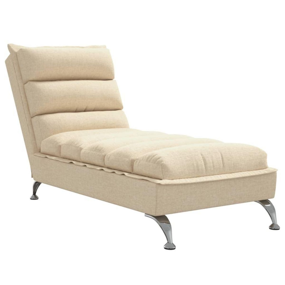 VIDAXL Chaise longue avec coussins creme tissu