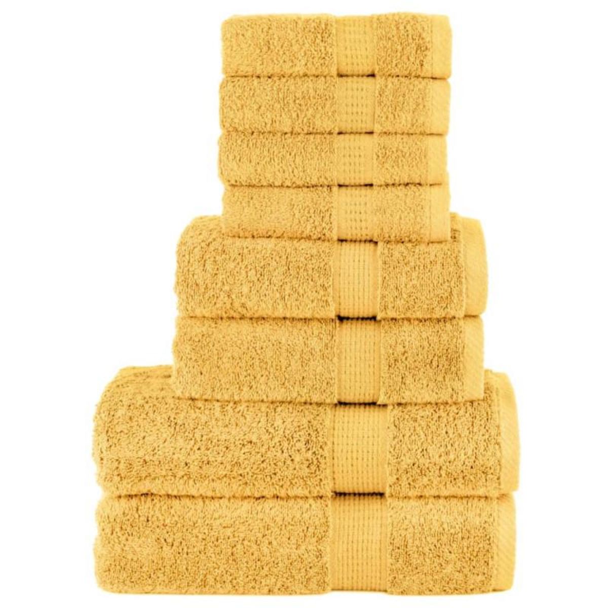 VIDAXL Ensemble de serviettes de qualité supérieure SOLUND 8 pcs doré
