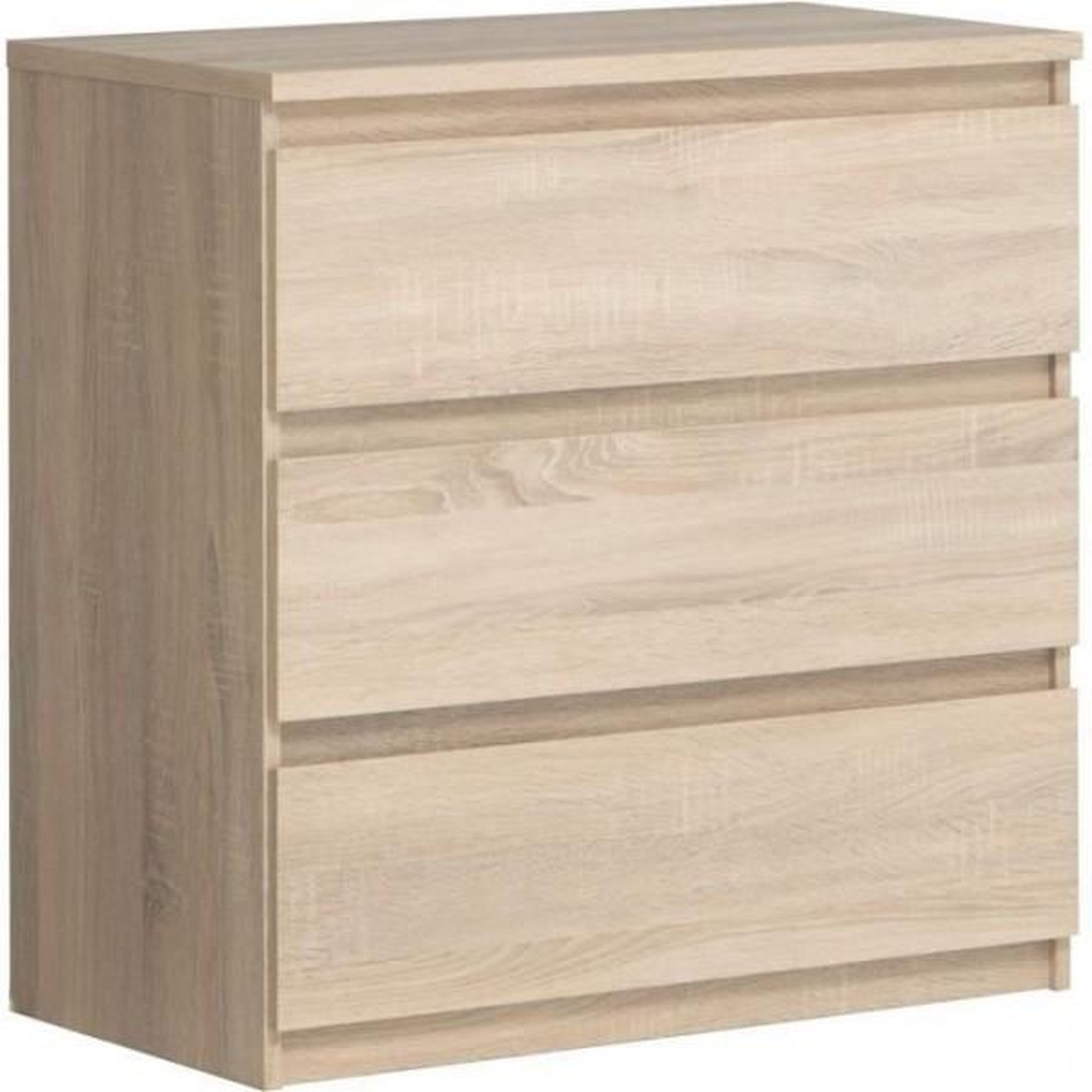 MARKET24 Commode CHELSEA 3 Tiroirs - Couleur chene - L 77,2 x P 42 x H 79,9 cm