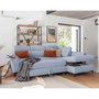 Voir la diapositive 2 : BEST MOBILIER Clever - canapé d'angle droit - 5 places - convertible avec coffre et têtières - en tissu