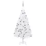 VIDAXL Arbre de Noël artificiel pre-eclaire et boules blanc 180 cm PVC