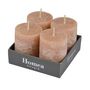 Voir la diapositive 2 : Paris Prix Lot de 4 Bougies Pilier  Rustique  5cm Taupe