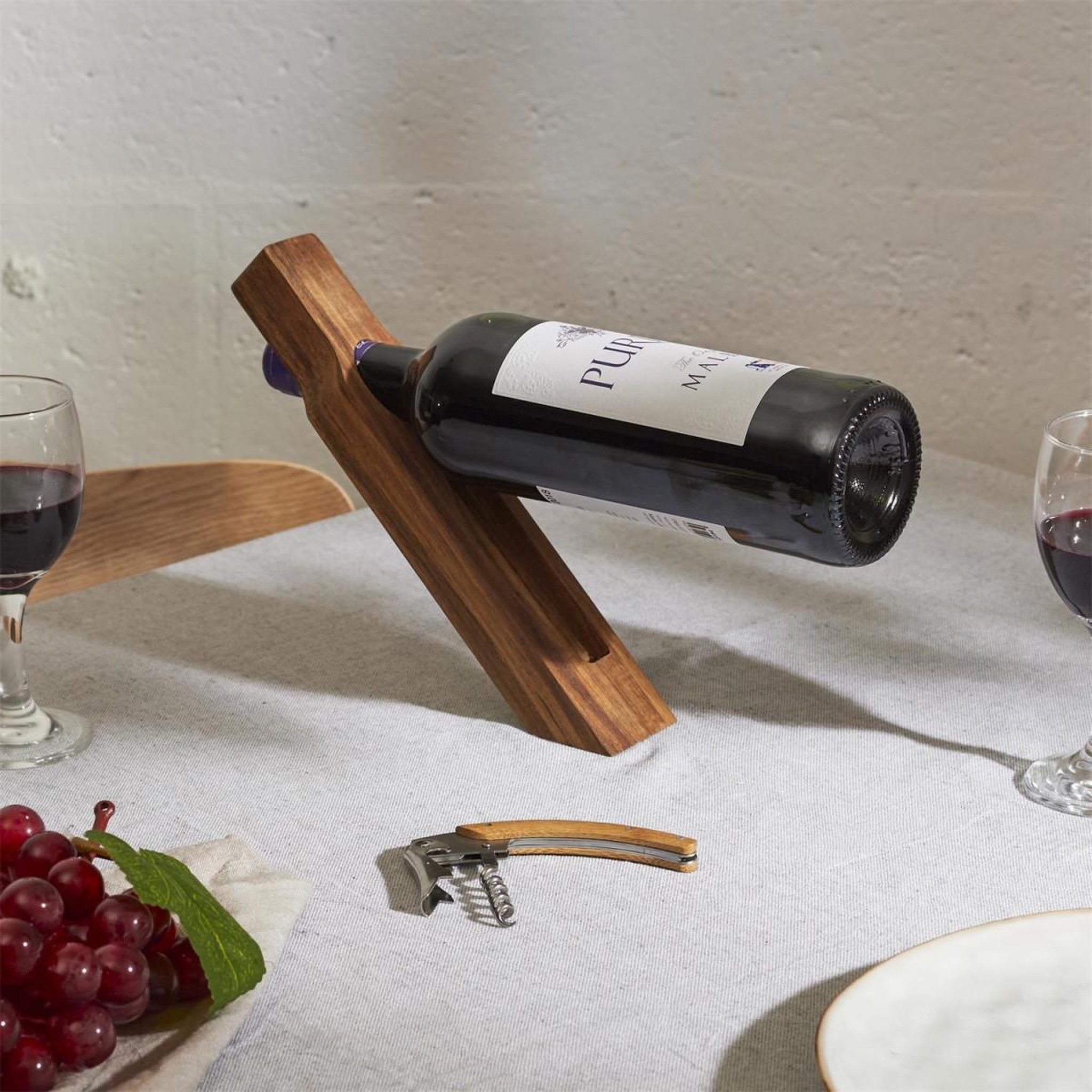 Voir la diapositive 2 : The Home Deco Factory Support à bouteille de vin  acacia  26cm marron