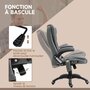 Voir la diapositive 6 : HOMCOM Fauteuil de bureau direction massant chauffant hauteur réglable dossier inclinable toile de lin gris chiné