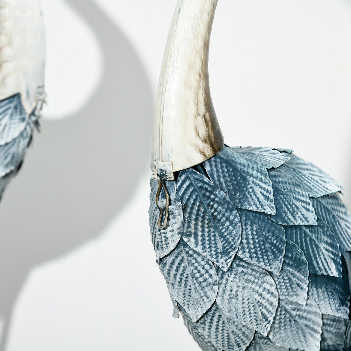 OUTSUNNY Lot de 2 statues de jardin grues acier