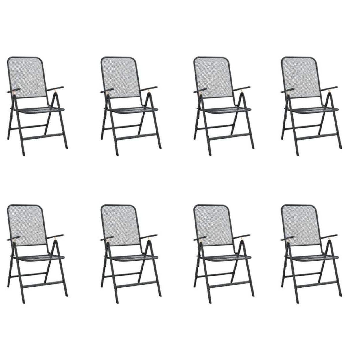 VIDAXL Ensemble a manger de jardin 9 pcs anthracite metal maille