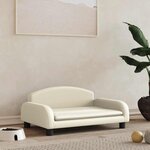 VIDAXL Lit pour chien creme 70x45x30 cm similicuir