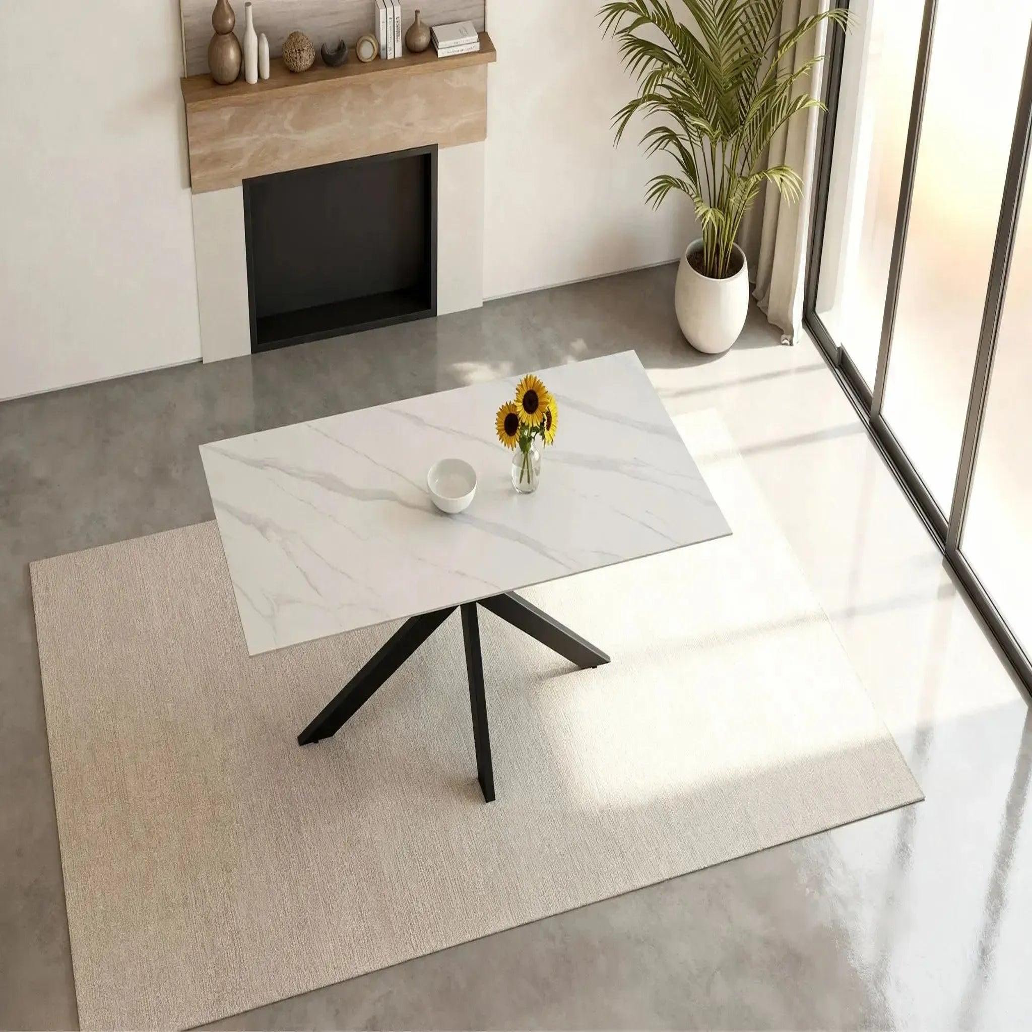 Voir la diapositive 5 : CASANOVA PARIS Rami - table à manger rectangulaire 180cmpieds en métal noir
