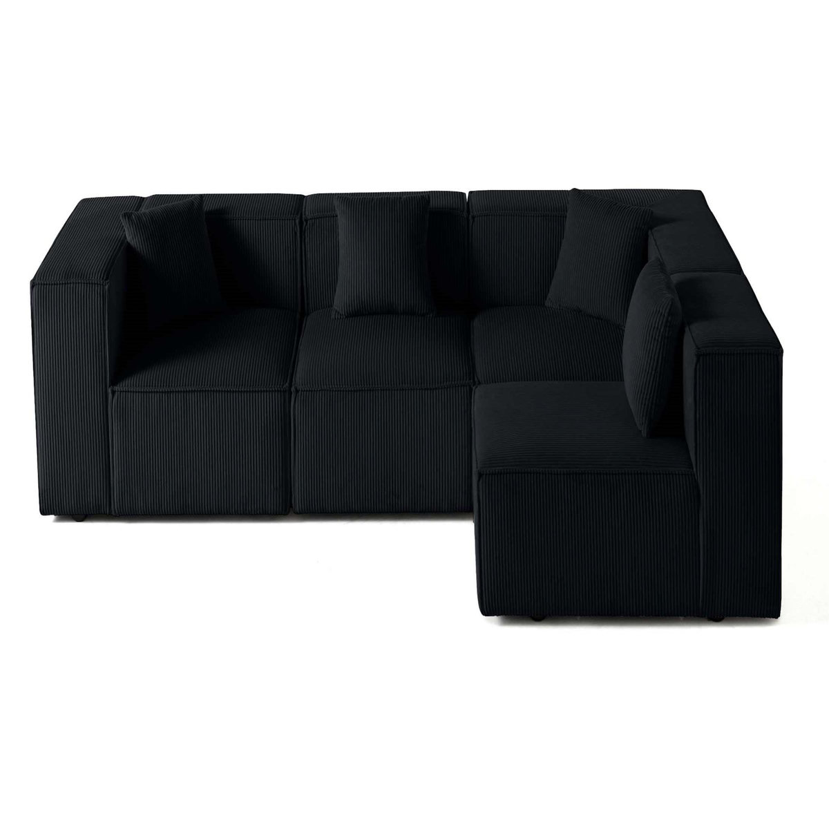 LISA DESIGN Arty - canapé modulable d'angle droit 4 places - en velours côtelé