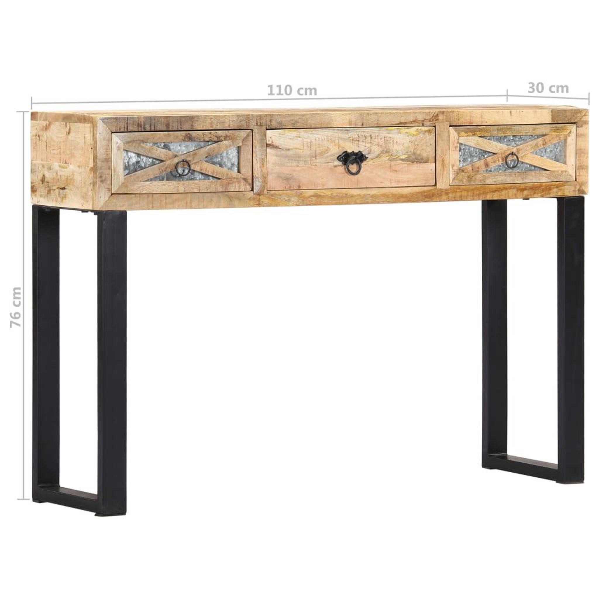 Voir la diapositive 6 : VIDAXL Table console 110 x 30 x 76 cm Bois de manguier massif