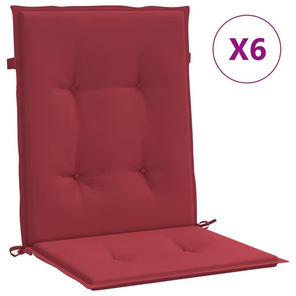 VIDAXL Coussins de chaise de jardin a dossier bas lot de 6