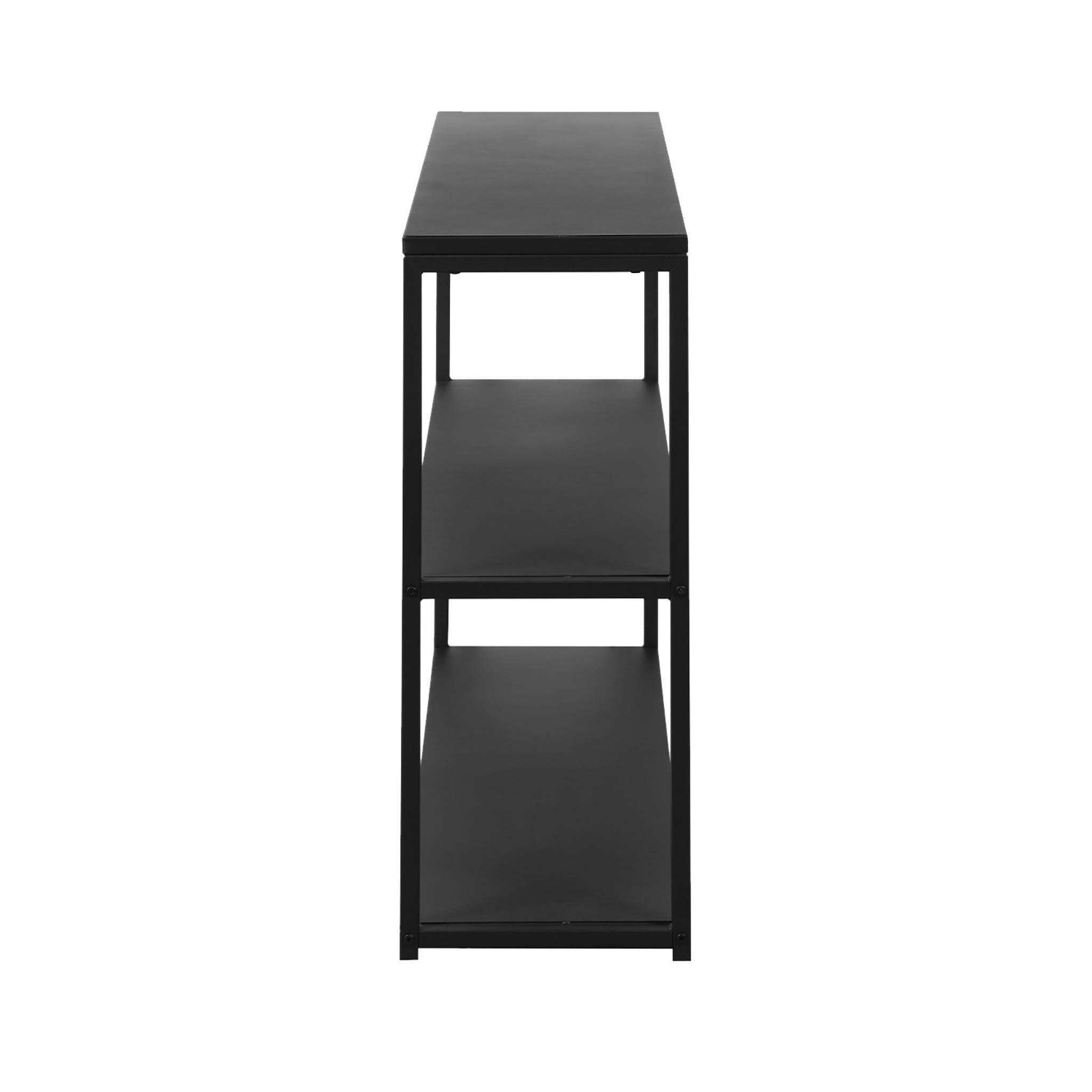 Voir la diapositive 6 : SWEEEK Etagère basse 3 niveaux en métal noir - Industrielle - 120x30x80cm