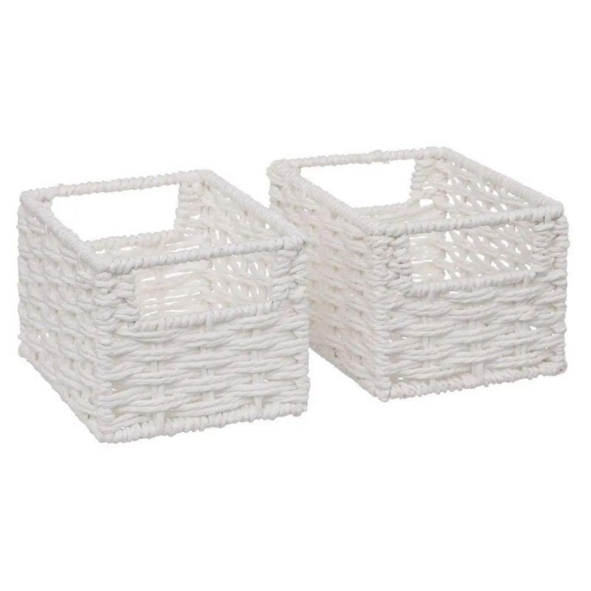  Lot de 4 Paniers de Rangement  Costa  32cm Blanc