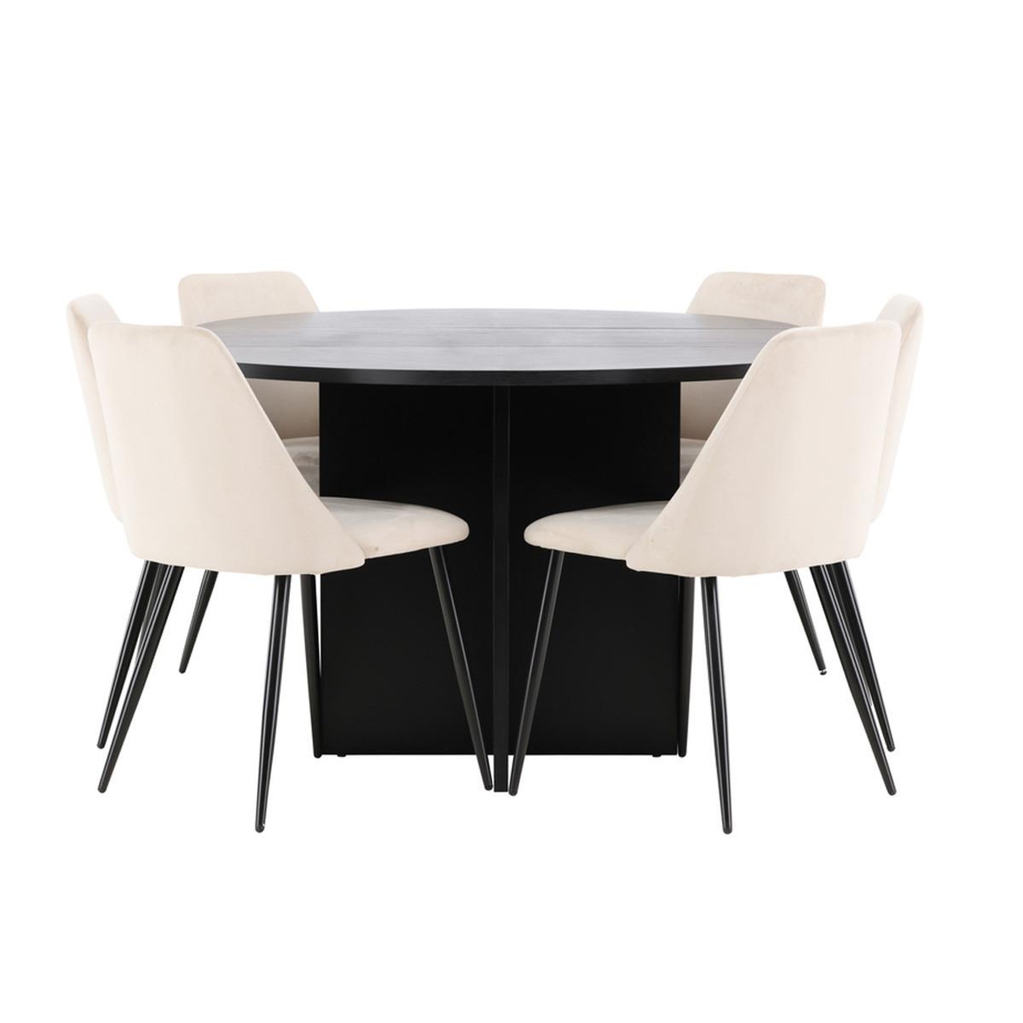 Paris Prix Ensemble table à manger extensible & 6 chaises  strada & night  170cm noir & beige