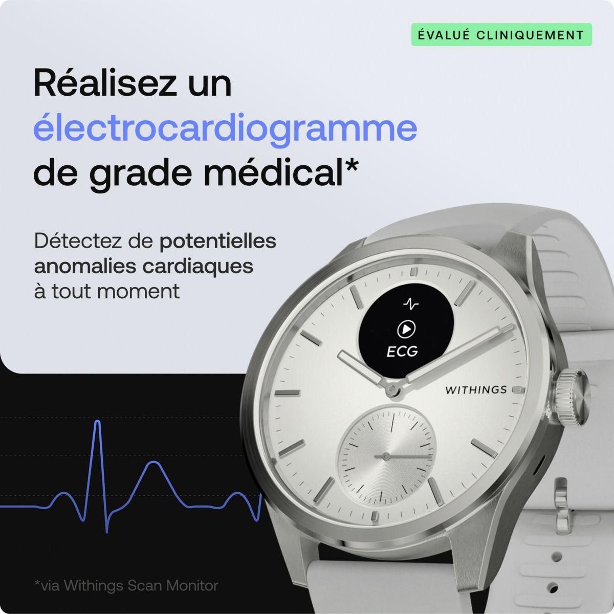 WITHINGS Montre santé Scanwatch 2 42mm Blanche