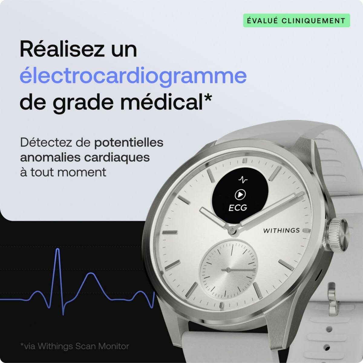 WITHINGS Montre santé Scanwatch 2 42mm Blanche