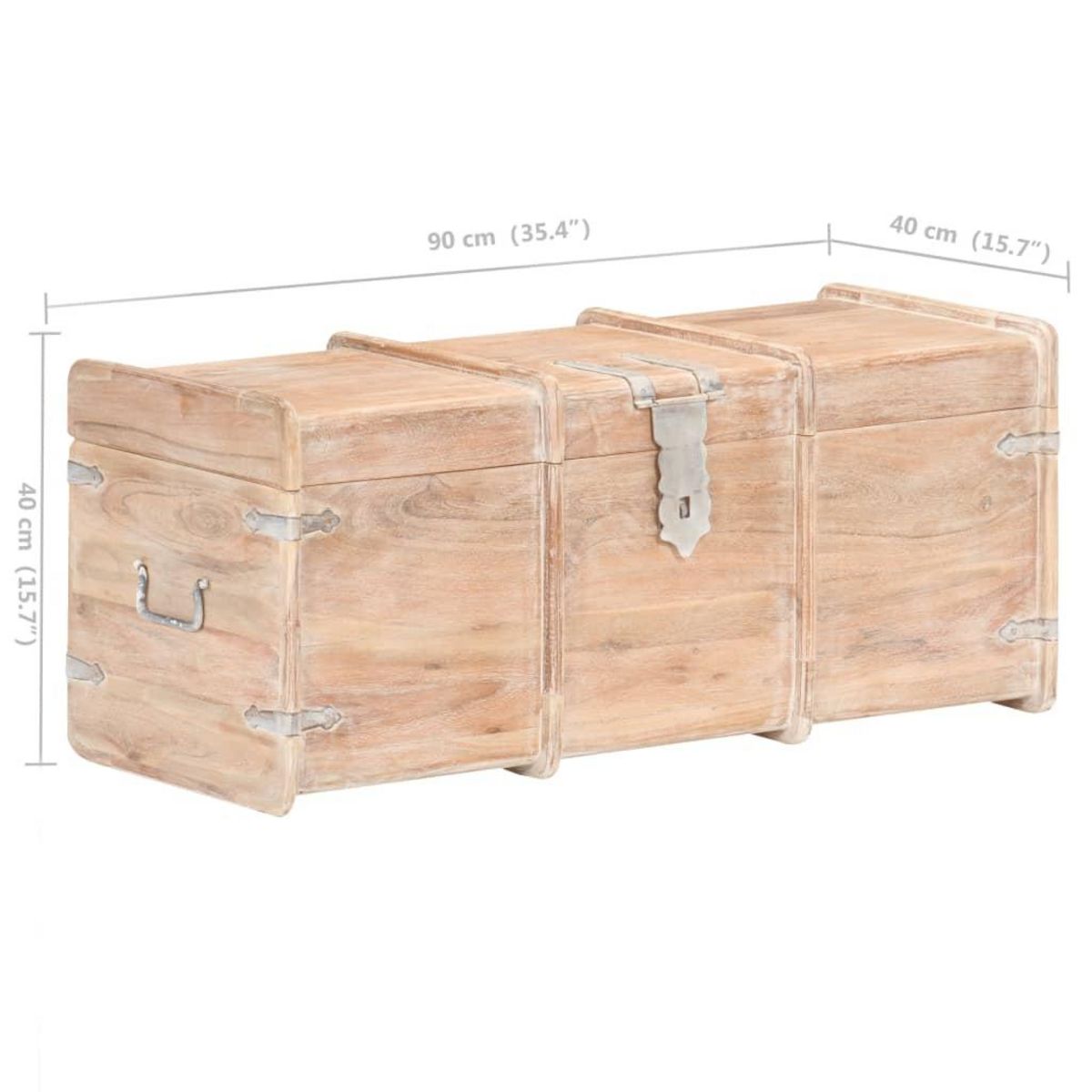 VIDAXL Coffre de rangement 90x40x40 cm bois d'acacia solide