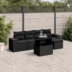 VIDAXL Salon de jardin 6 pcs avec coussins noir resine tressee