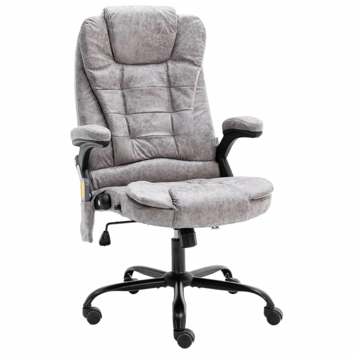 VIDAXL Chaise de bureau de massage gris clair similicuir daim