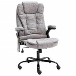 VIDAXL Chaise de bureau de massage gris clair similicuir daim
