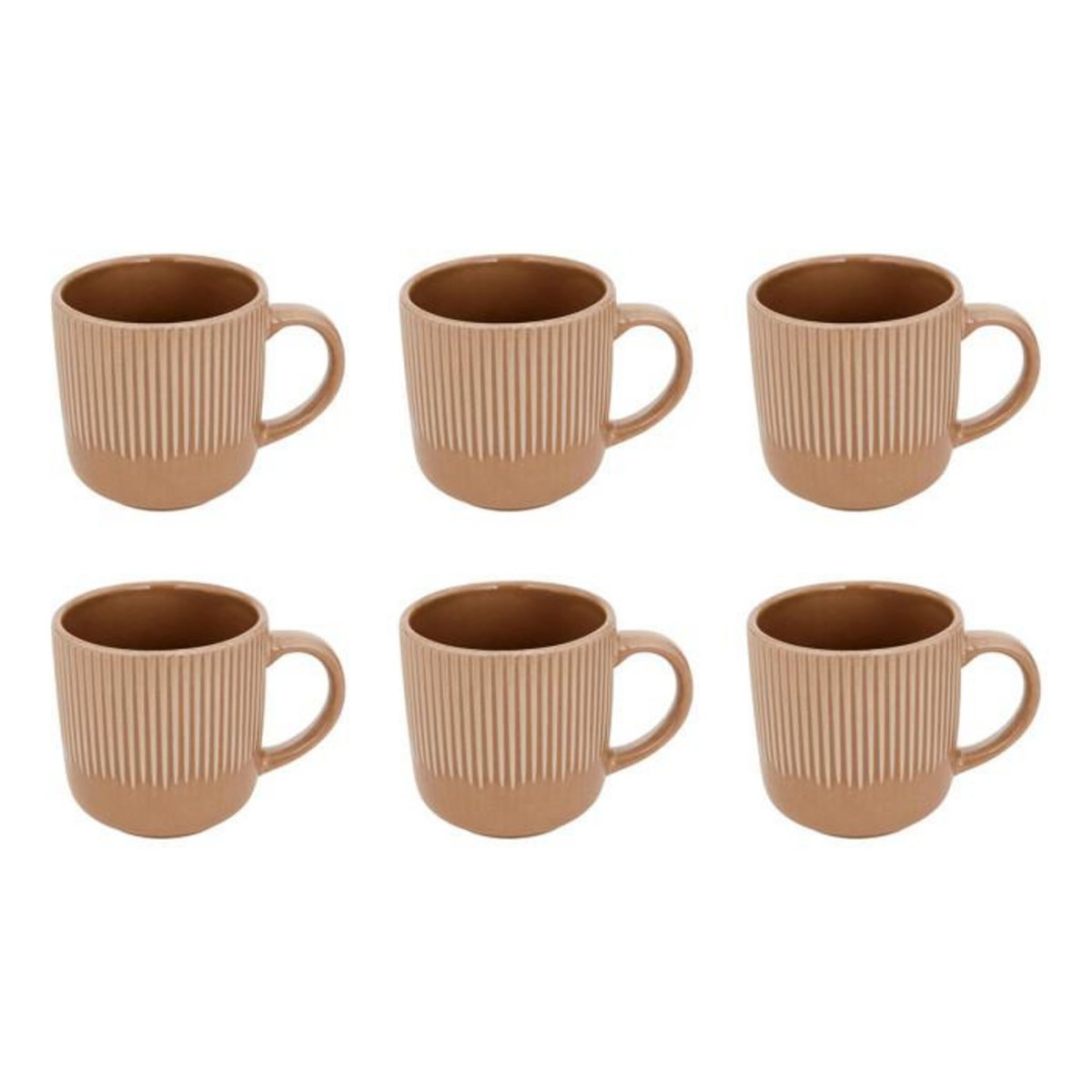 SECRET DE GOURMET Lot de 6 Mugs en Céramique  Chloe  36cl Moka